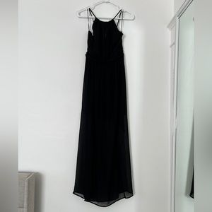 Black High Neck Halter Maxi Dress
